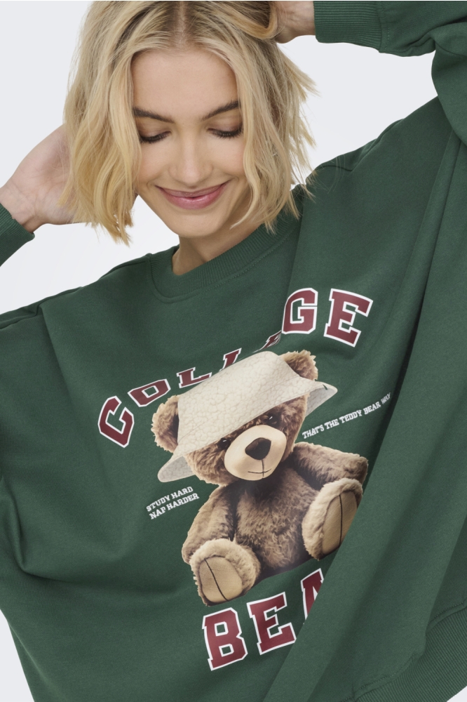 ONLBILA L/S BEAR O-NECK SWT 15356052 PINENEEDLE/COLLEGE